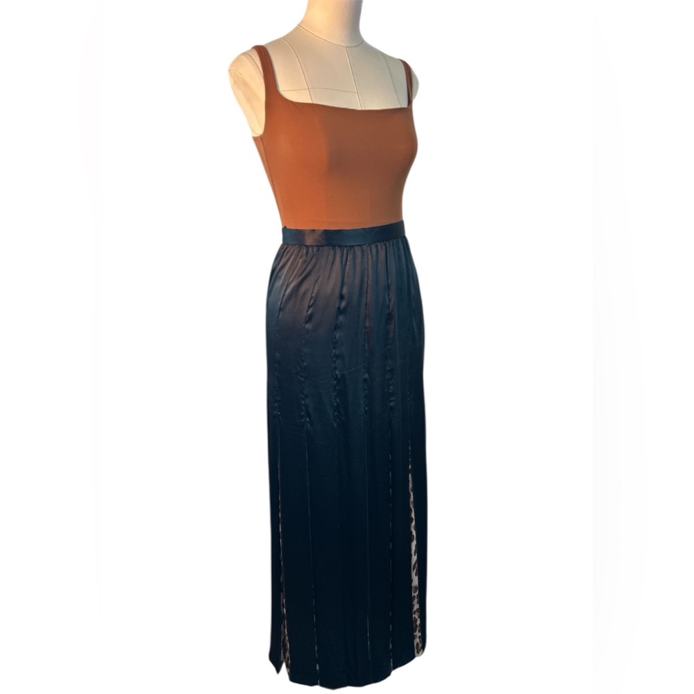 Vintage Christian Dior, leopard pleated silk maxi skirt - Picture 2 of 13